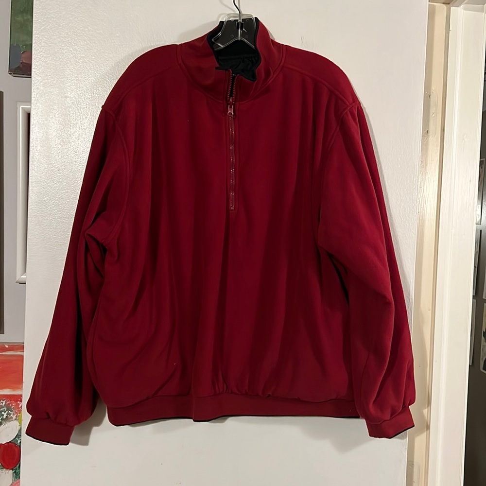 Wedge mens reversible red fleece/black windbreaker